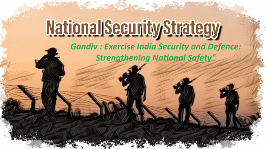 Indian security forces participating in the Gandiv Defence Exercise to enhance counter-terrorism preparedness and national crisis response